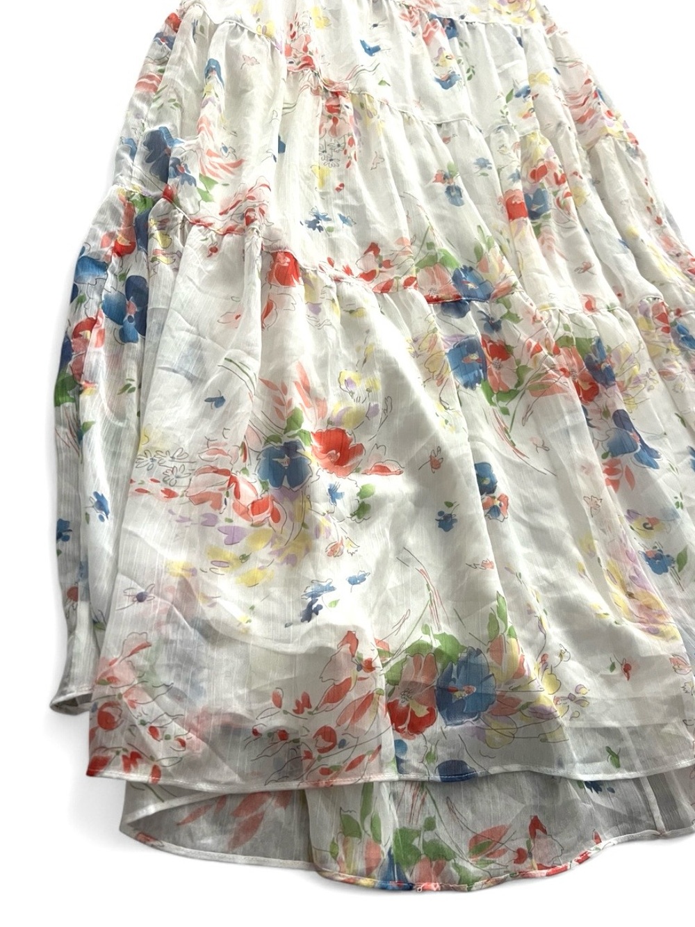 Ralph Lauren Cream Floral Tiered Maxi Skirt size 6 - Picture 4 of 5